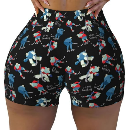 Workout Shorts Women  Play Hockey Biker Shorts for Women Running Gym Spandex Shorts Tummy Control