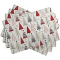thumbnail image 2 of Christmas Tree Placemats Set of 4 Geometric Colorful Xmas Place Mats 12x18 Inch Seasonal Winter Holiday Farmhouse Washable Linen Table Mat for Party Kitchen Dining Decoration, 2 of 7