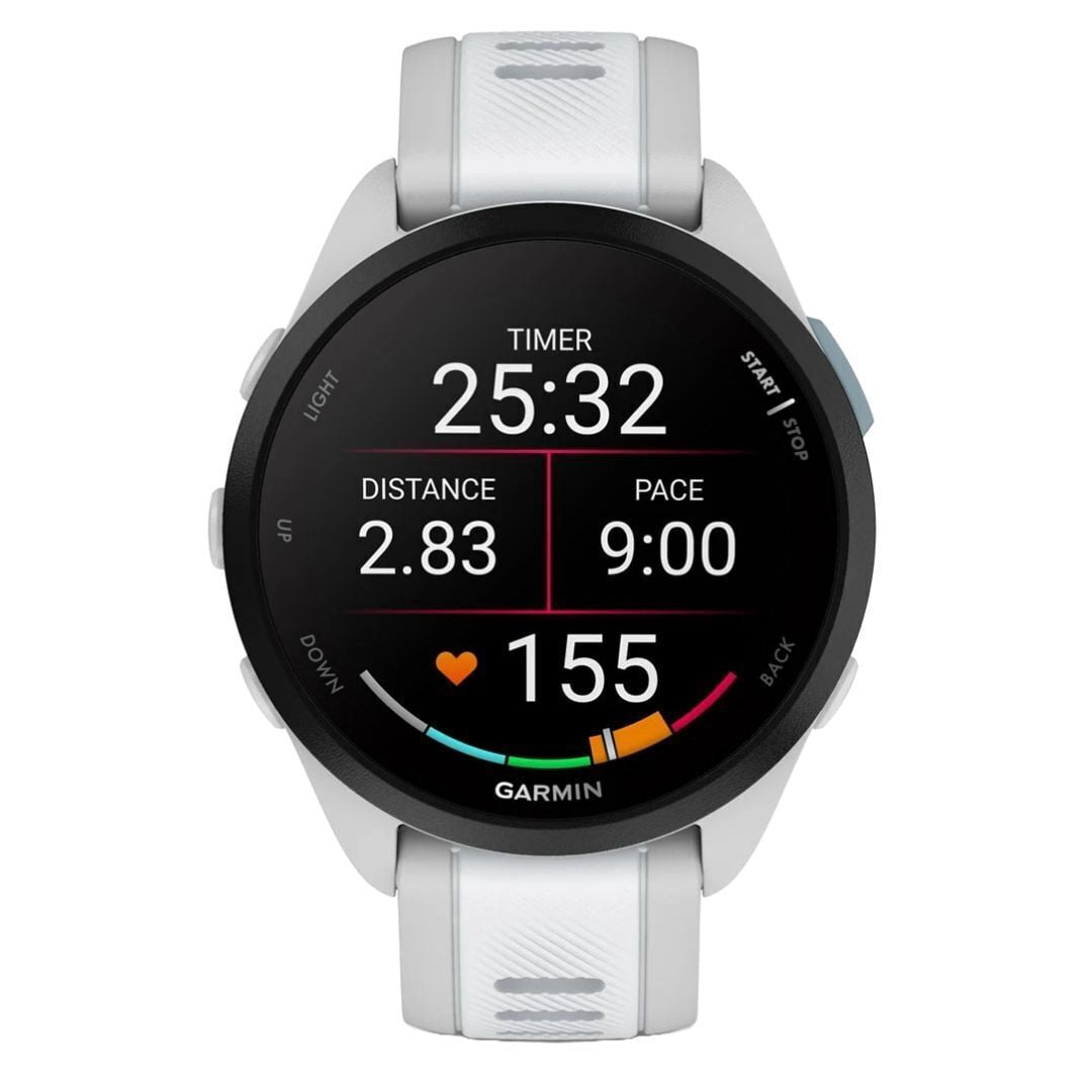Garmin Forerunner 165 Music GPS Running Smartwatch (Mist Gray/Whitestone) with Accessories Bundle