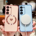 thumbnail image 3 of Magnetic Phone Case for Samsung Galaxy S23 5G Compatible with MagSafe Cute Heart Galaxy S23 Case for Women Luxury Plating Bumper Full Camera Lens Protection Samsung S23 Cover 6.1" (Pink), 3 of 11