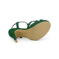 thumbnail image 5 of BLISSFUL STEP Women T Strap Slingback Platform Stiletto Heel Sandals Emerald Green 8, 5 of 7