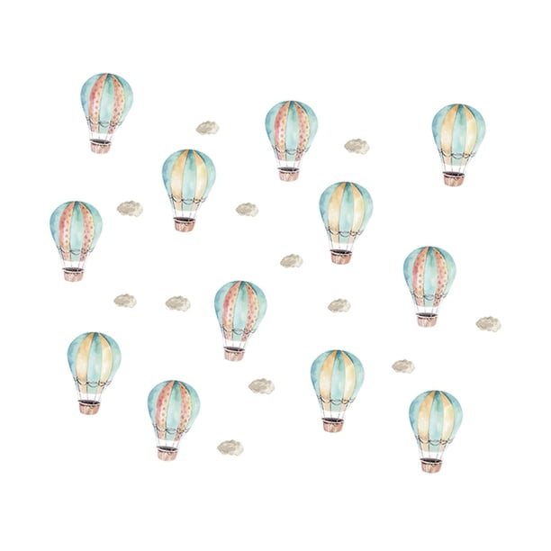 Globo de aire caliente pegatina de pared Mural PVC dibujos animados autoadhesivo Arte de la pared Decoración calcomanía de pared para sofá telón de , estilo E BLESIY Pegatinas de pared
