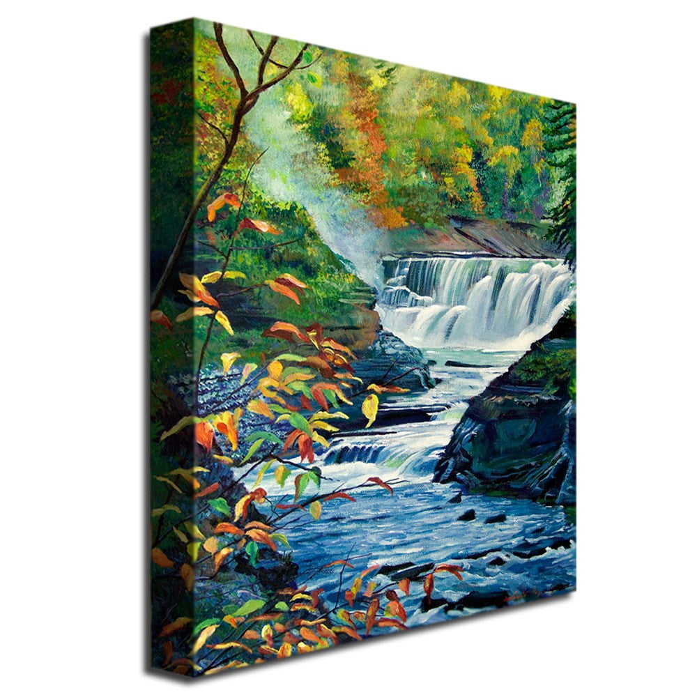 Trademark Art "Geneese River In Autumn" Canvas Wall Art by David Lloyd Glover