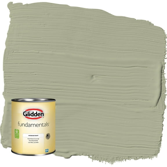 Glidden Fundamentals Olive Sprig / Green Flat Interior Paint, 1 Quart