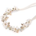 thumbnail image 1 of Diadema nupcial con perlas artificiales y flores para dama de honor - Accesorio para el cabello para niñas y mujeres ER, 1 of 5