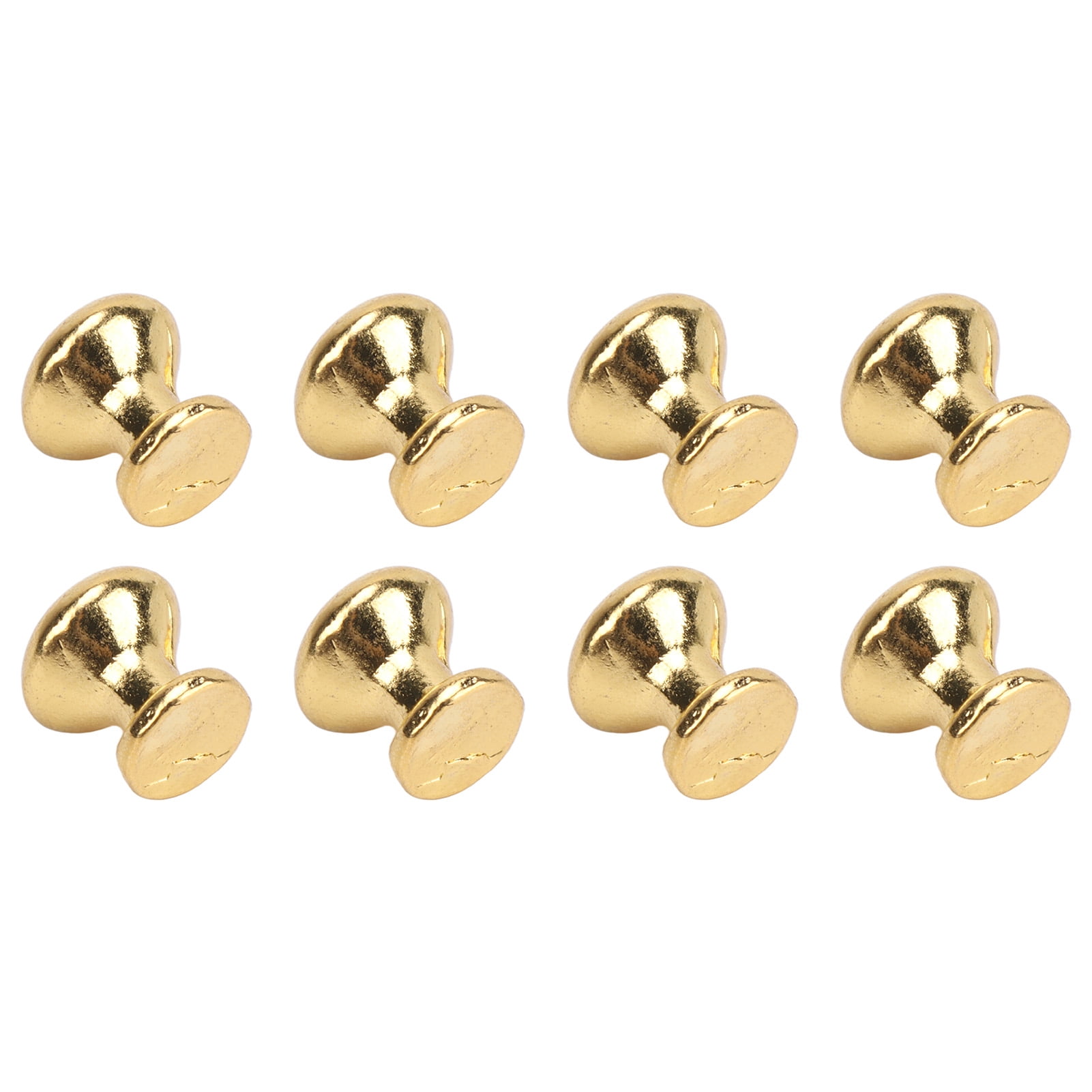 8pcs 1:12 Scale Miniature Round Head Door Handles - Golden Metal Pull Knobs For Dollhouse Furniture