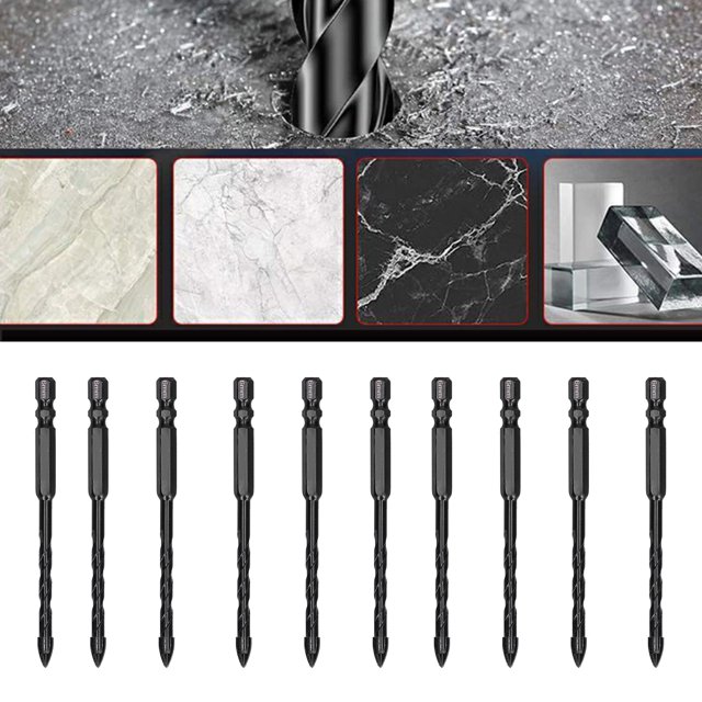 Broca Para Hormigón, Juego De Brocas De Carburo Cementado Con Diseño De ángulo Cruzado De 98 Mm De Largo Para Vidrio/plástico Para Azulejos/ladrillo Para Madera/espejo