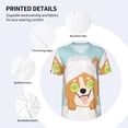 thumbnail image 3 of Goofa Corgi With Towel Ans Slice Cucumber Pattern Mens Golf Shirt Baseball T-shirt Moisture Wicking Dry Fit Performance Sport Short Sleeve Striped Golf Polo Shirts-X-Large, 3 of 7