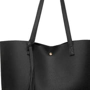 Tote Bag Large Purses and Handbags for Women Top Handle Shoulder Hobo Bag with Small Purse Black
