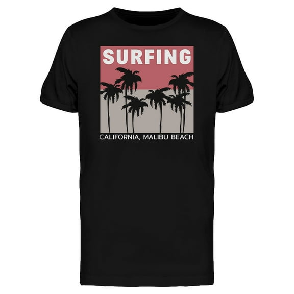 Surfing Malibu Beach T-Shirt Men -Image by Shutterstock, Male 3X-Large
