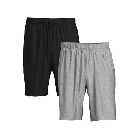 Athletic Works Men's and Big Men's Knit Shorts, 2-Pack, Sizes S-3XL