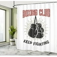thumbnail image 4 of Ambesonne Boxing Theme Shower Curtain, Keep Fighting Gloves, 69"Wx75"L, Ruby Dark Grey and White, 4 of 4
