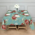 thumbnail image 3 of Pioneer Flower Floral Print Pattern Square Tablecloth,Waterproof Square Table Cover,Wipeable Spillproof Washable Table Cover for Home Kitchen Party Decor 52"x52"(132x132cm), 3 of 6