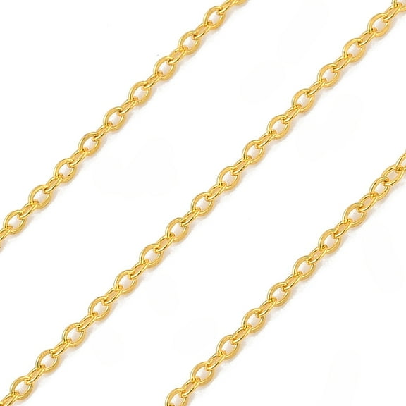 1Roll 304 Stainless Steel Cable Chains Soldered Long-Lasting Plated with Spool Golden 2x1.6x0.35mm 32.81 Feet(10m)/Roll