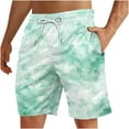 thumbnail image 2 of DDAPJ pyju Big and Tall Swim Trunks Mens Funky Hawaiian Beach Shorts Tie Dye Print Casual Summer Shorts Elastic Waist Drawstring Board Shorts with Pockets 2025 Fashion Gift Ideas Light Green M, 2 of 4