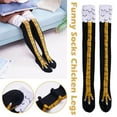 thumbnail image 2 of KITPIPI Men's Polyester Chicken Legs Cartoon Socks, Black, 2 of 9