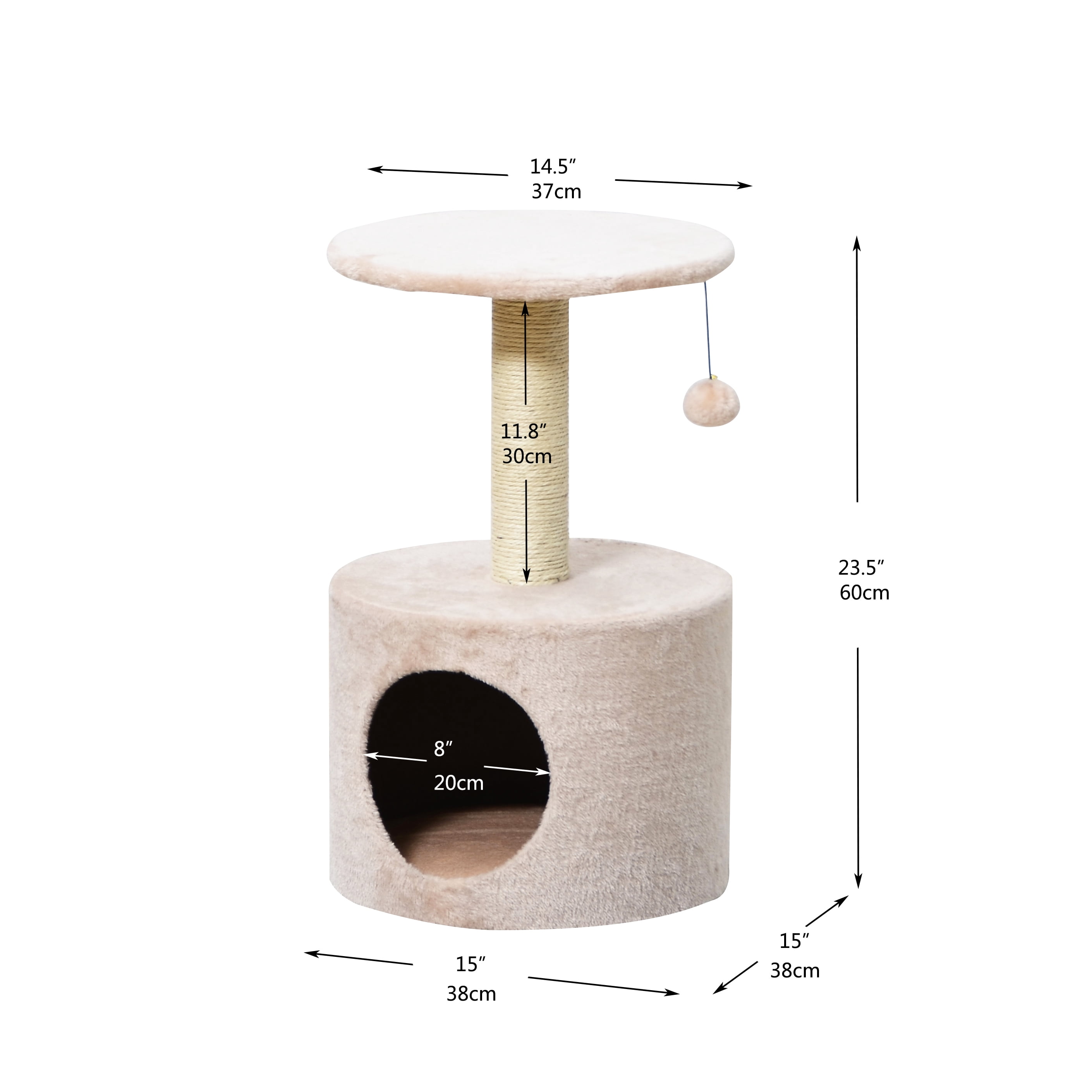 Two by Two Amarillo - Beige Scratching Post Cat Furniture - 23.6 in. Tall