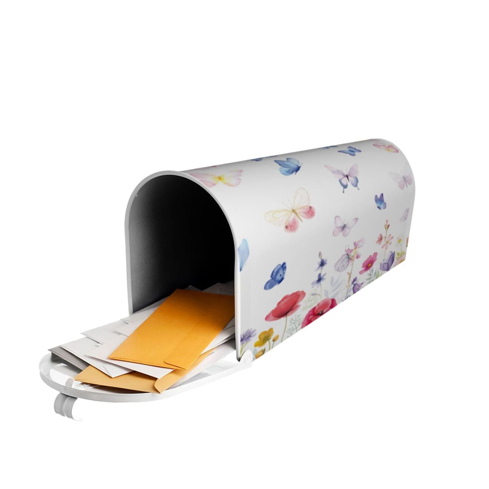 Xecao Meadow flowers with butterfly for Mailbox Cover with Magnetic Strips, Waterproof and Sunscreen, Adds a Decorative Touch to Your Garden Yard-25.5x21 in