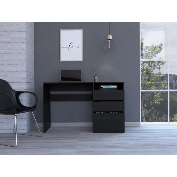 Miekor Furniture Louisiana Writing Computer Desk, Three Drawers 40713