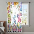thumbnail image 3 of Spring Easter Sheer Curtains 45" Long, Watercolor Eggs Gnomes Floral Butterflies Plants Light Filering Curtains, Breathable Simi Curtain Privacy Drapes for Kitchen Bathroom Small Window Treatment, 3 of 9