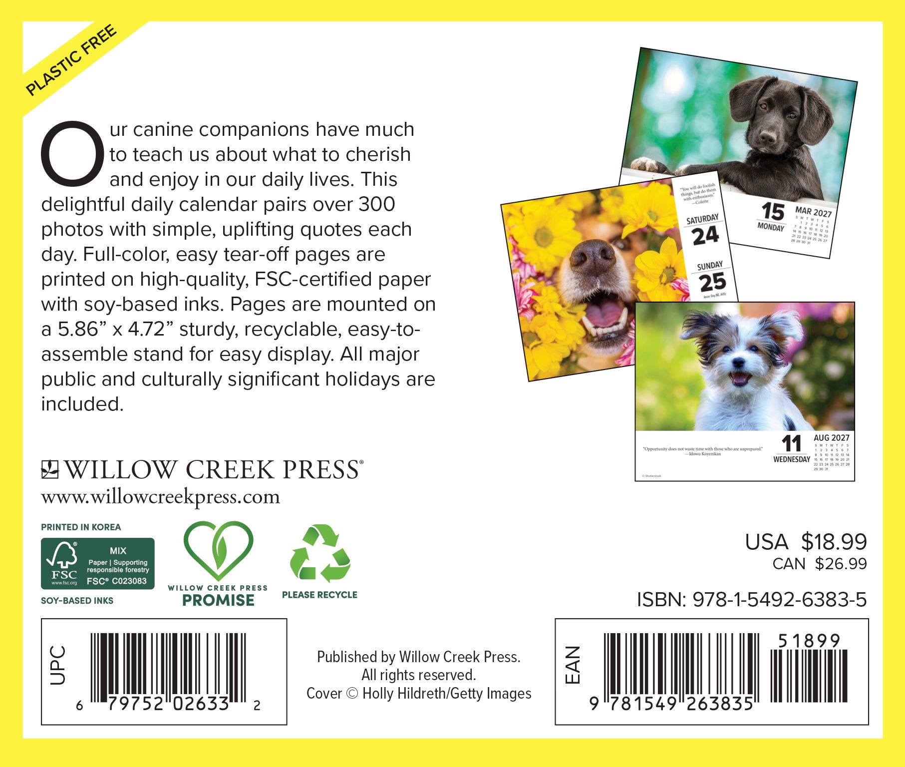 Willow Creek Press, What Dogs Teach Us 2027 Box Calendar