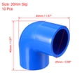 thumbnail image 2 of 20mm Slip 90 Degree Pipe Fitting Elbow Coupling Adapters Blue 10Pcs, 2 of 4
