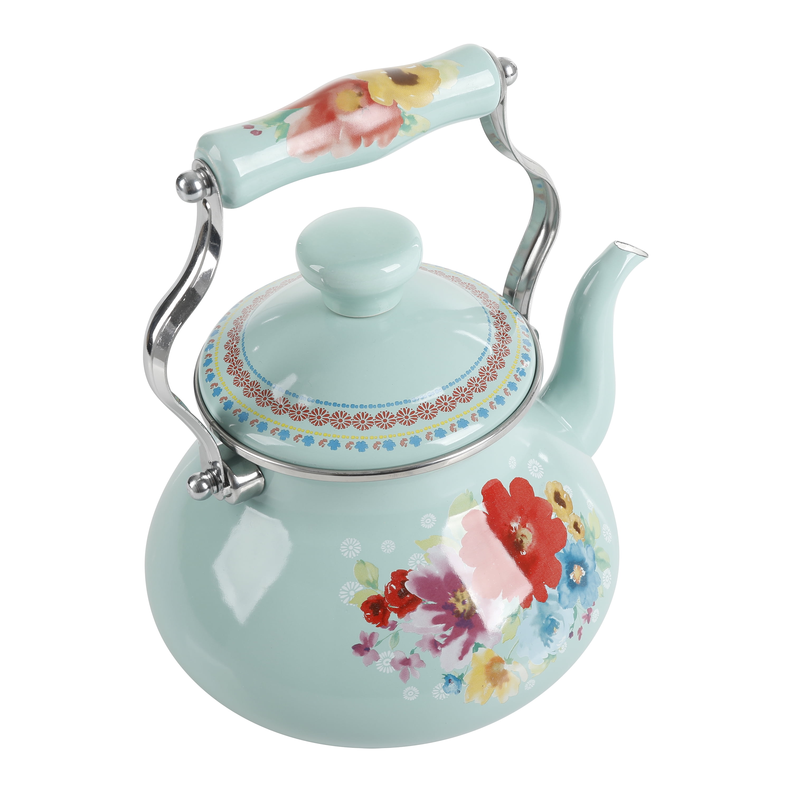 The Pioneer Woman Sweet Rose 2-Quart Enamel on Steel Tea Kettle, Size: 2qt