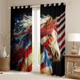 thumbnail image 2 of Manfei Patriotic Horse Kitchen Curtains, USA Flag Black Out Curtains Pack of 2 (42x63 Each), Multicolor, 2 of 6