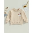 thumbnail image 2 of Bagilaanoe Toddler Baby Girl Boy Casual Sweatshirt Long Sleeve Letter Print Pullover 6M 12M 18M 24M 3T Kids Fall Loose Tee Tops, 2 of 7