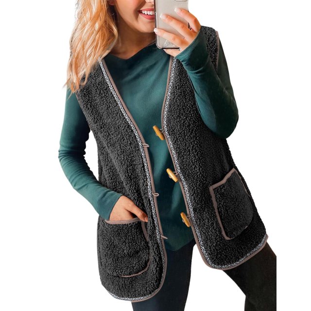 Sudadera informal de manga larga sin capucha para mujer, chaqueta holgada de manga larga, color liso, para salir, para otoño e invierno