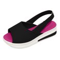 thumbnail image 2 of Zapatos de mujer Moda Color sólido Minimalista Boca de pescado Sandalias de cuña de fondo grueso Zapatillas Chanclas Wmkox8yii nm6090, 2 of 5