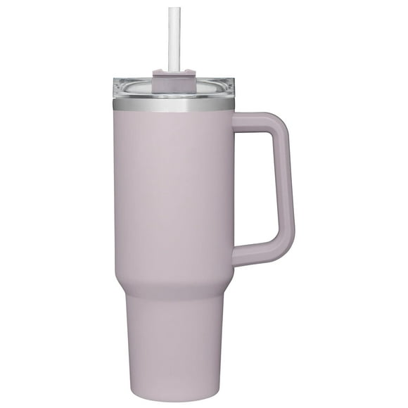 Adventure Travel Reusable Vacuum Quencher Tumbler with Straw, Leak Resistant Lid, Stainless Steel Insulated Cup, Maintains Heat Cold Ice for Hours