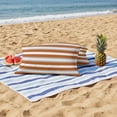 thumbnail image 2 of 2 Pack Outdoor Waterproof Throw Pillows, Modern Minimalist Orange Gray Stripe Decorative Rectangle Pillow Case Patio Pillows for Chair Couch Sofa 20x12in, 2 of 9