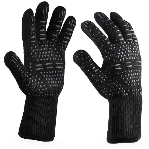 1Pair BBQ Gloves Heat Resistant Cooking 1472°F Grilling Gloves for Barbecue Grilling Oven Baking Camping Smoker,H