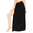 thumbnail image 3 of HAPPY BAY Women's Tie Pareo Wrap Beach Sarong Long Cover ups One Size Onyx, Solid, 3 of 4
