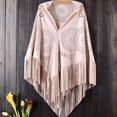 thumbnail image 7 of QQAMB Women's Shwal Fall Winter Trendy Faux Suede Fringed Shawl Wrap Hollow Stole Cape Scarf with Long Tassels, 7 of 7