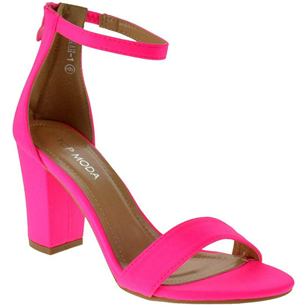 Top Moda - Top Moda Women's HAnnah-1 Ankle Strap High Heel Sandal, Neon ...