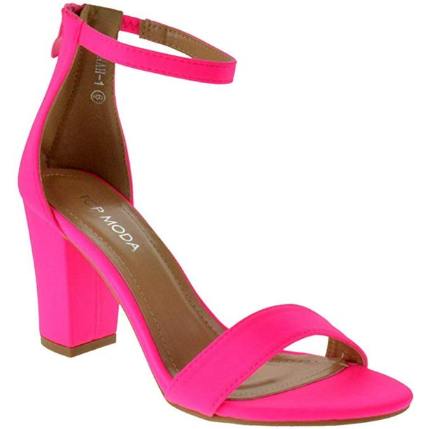 wide fit bright pink heels