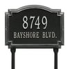 Whitehall Products 1293BS Standard Lawn Two Line Williamsburg Address Plaque, Black & Silver