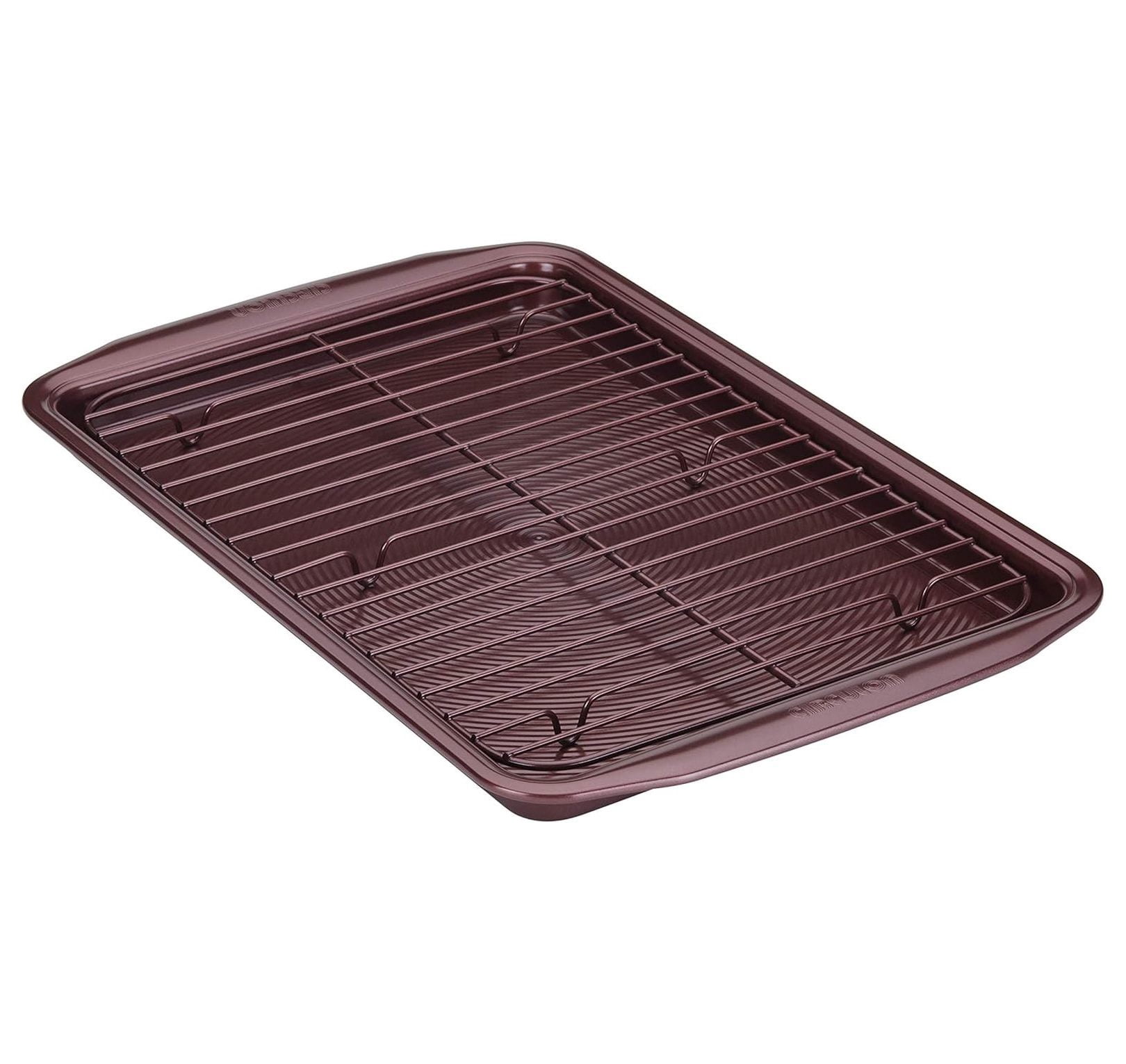 Nonstick Bakeware Set, Nonstick Cookie Sheet / Baking Sheet with Cooling Rack - 2 Piece, Merlot Red