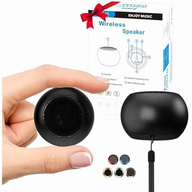 wonima11 2 Mini Speakers, 3W Small Portable Bluetooth Speaker with Lanyard, Water Resistant, Wireless Stereo Pairing, Rechargeable Mini Wireless Speakers for Phone, Tablet, Built-in Microphone