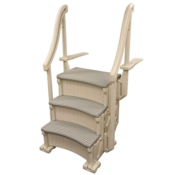 Open Box Confer Plastics Curved In-Pool 3 Step Ladder System for In Ground Pool