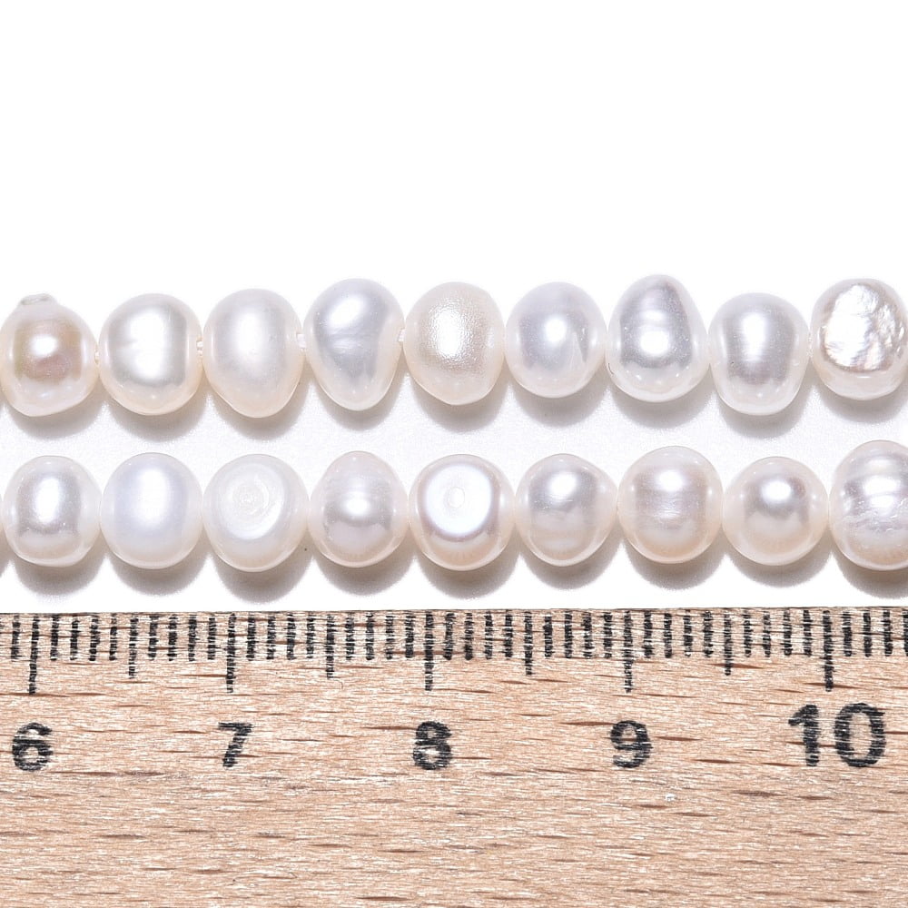 Cultured Freshwater Pearl Beads Strands Two Sides Polished Creamy White 5~6x4.5~5x 4.5~7mm Hole: 0.6mm about 33~34pcs/strand 6.89''(17.5cm)