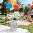 thumbnail image 4 of Pitcher with Handle Vintage Enamel Water Jug Farmhouse Enamelware Pitcher Vase 1.2QT,Dual Use for Serving Beverage Flower Vase, 4 of 10