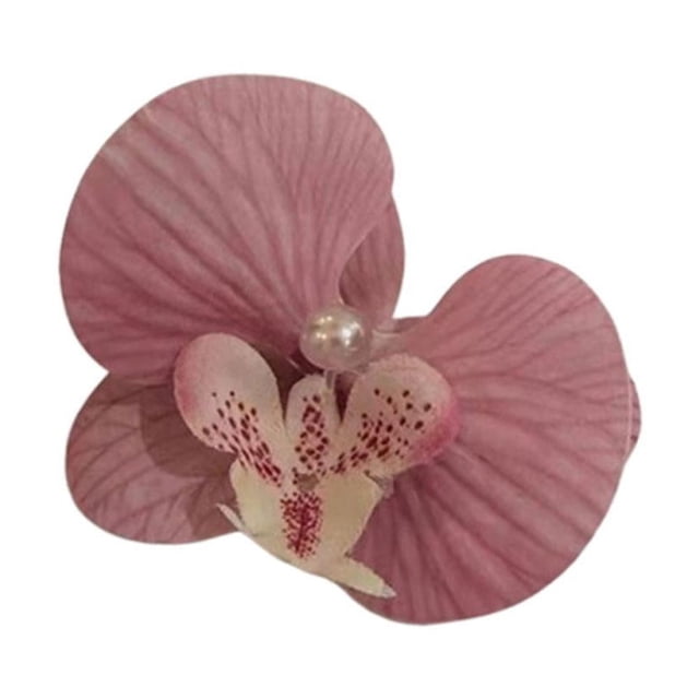 Jepit Rambut Bunga Phalaenopsis, Rekaan Manis, Orkid Merah Jambu, Hiasan Kepala Rambut, Gaya Bohemian, Aksesori Rambut,