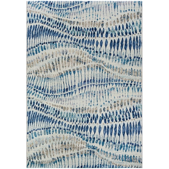 Couristan Easton Charles Area Rug, 5'3" x 7'6", Bone-Blue-Multi