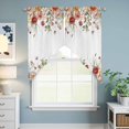 thumbnail image 6 of Swag Valance Curtains for Windows, Pink Floral Light Filtering Kitchen Curtains with Rod Pocket, Spring Pastoral Botanical Wildflowers Leaves Window Treatment Valances for Living Room, 36x36 - 2 PCS, 6 of 9