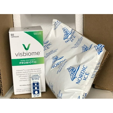 Visbiome 112.5 60 Caps. Shipped in Styrofoam Lined box with 24oz ice pack..