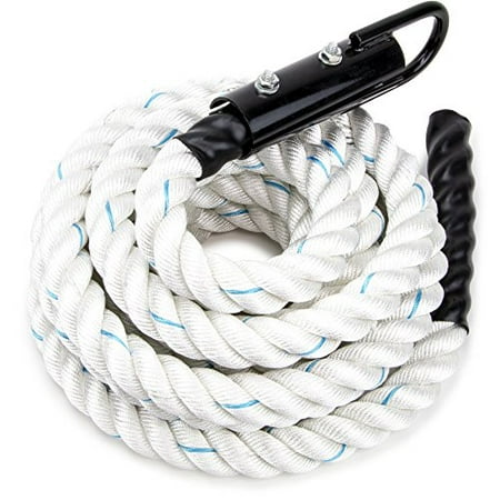 Crown Sporting Goods White Poly Dac Gym Climbing Rope, Knotless,