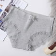 thumbnail image 2 of KHONTS Cotton Panties for Women Fashion High Waist Lace Trim Underwear Solid Color Comfy Pant Breathable Pants Light Gray L, 2 of 3